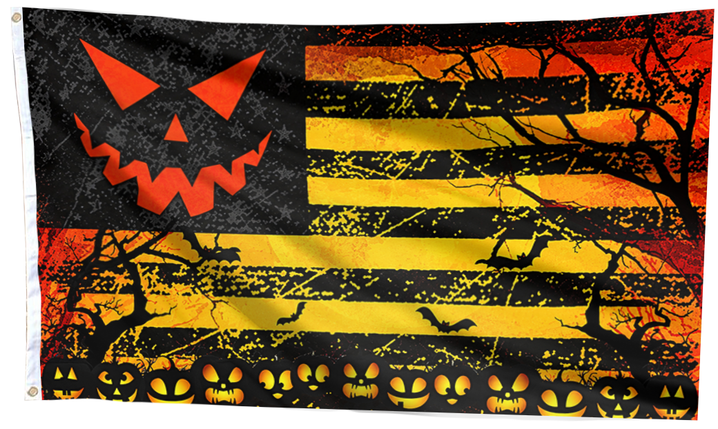 Scary Halloween Pumpkin Flag