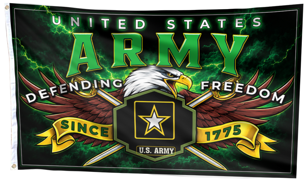 U.S. Army Defending Freedom 1775 Flag