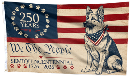 Patriotic Pup: 250 Years of Freedom Flag