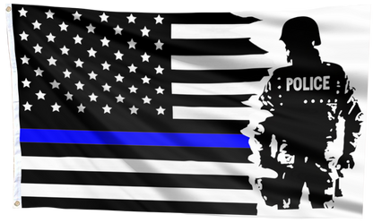 Police Pride Thin Blue Line American Flag