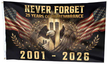 Never Forget - 25 Years of Remembrance USA Flag