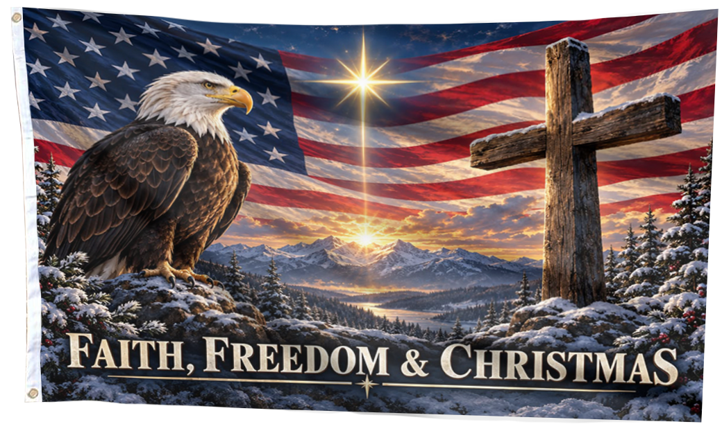 Faith Freedom & Christmas Flag