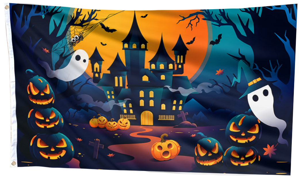 Scary Halloween Pumpkin Flag