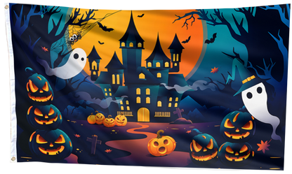 Scary Halloween Pumpkin Flag