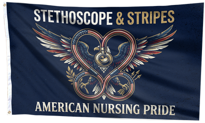 Stethoscope & Stripes American Nursing Pride Flag