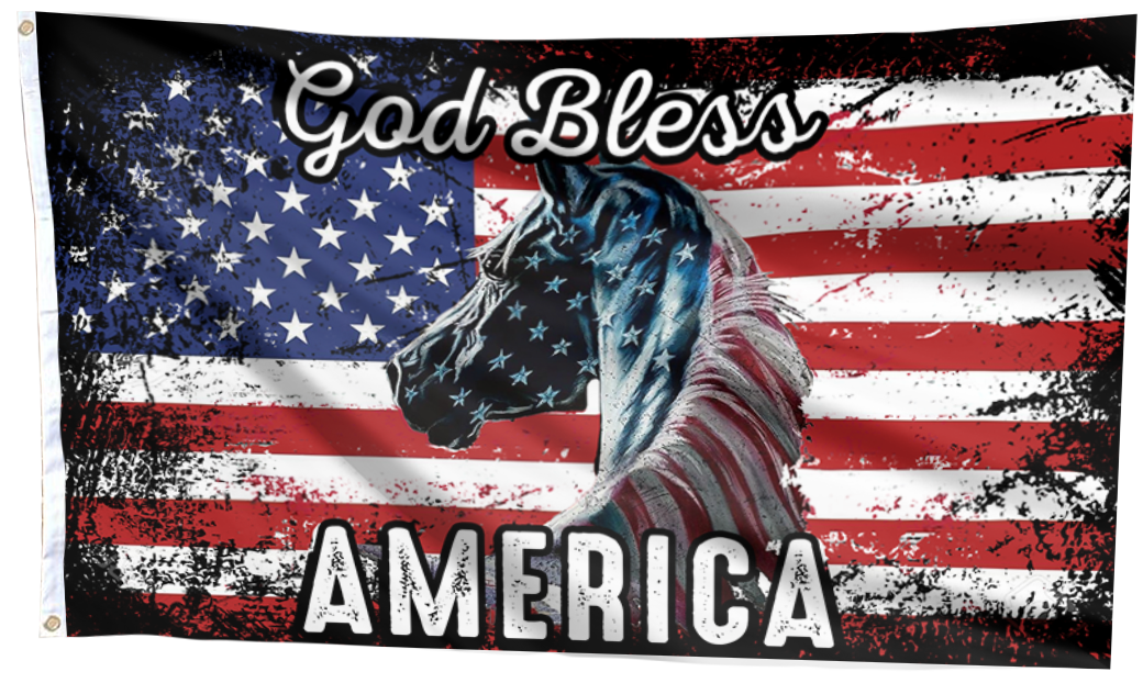 God Bless America Horse Flag