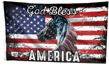 God Bless America Horse Flag