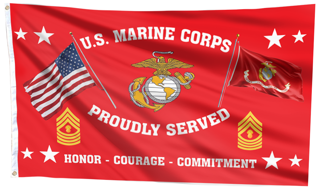United States Marine Corps - Master Gunnery Sergeant Flag (RED)