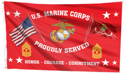 United States Marine Corps - Master Gunnery Sergeant Flag (RED)