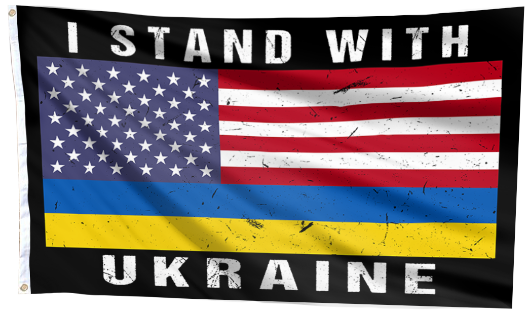 I stand with Ukraine - American Flag