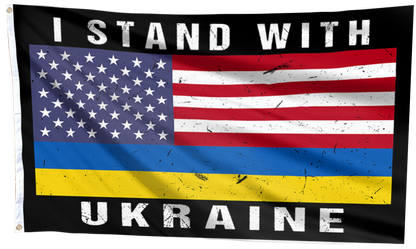I stand with Ukraine - American Flag