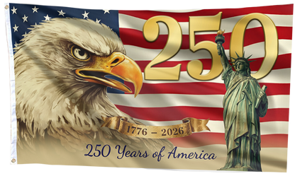 250 Years of America Statue Flag