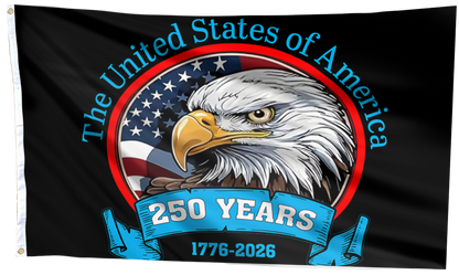 USA 250 Years Anniversary Bald Eagle Patriotic Flag