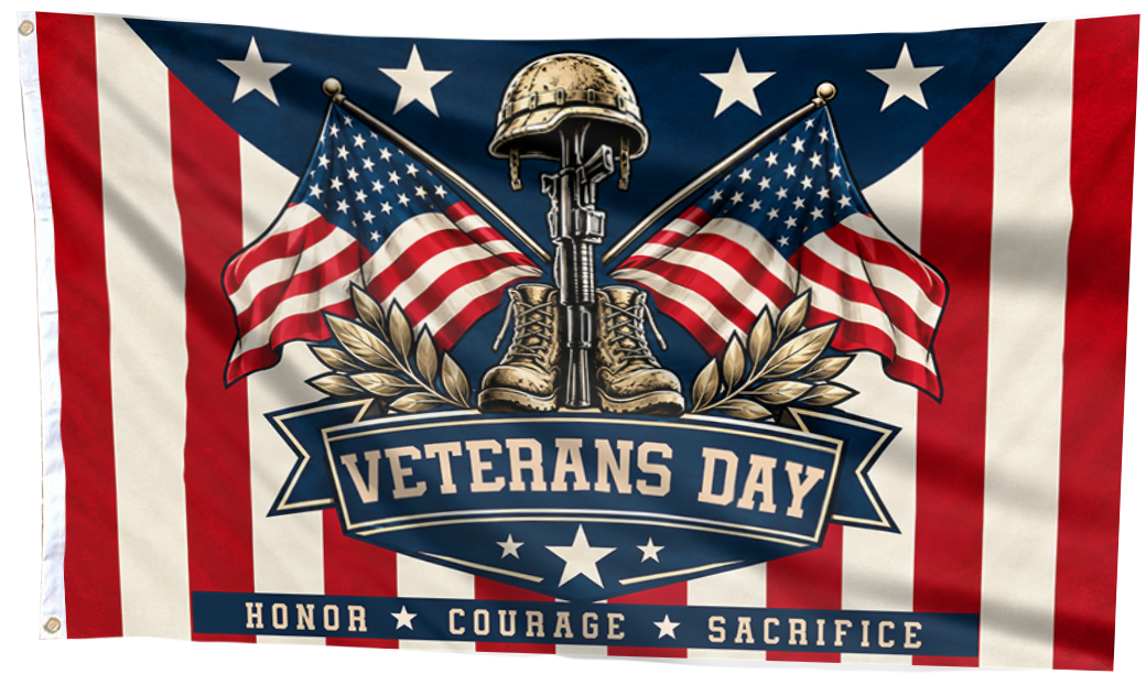 Honor Courage Sacrifice Veterans Flag