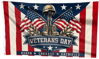 Honor Courage Sacrifice Veterans Flag