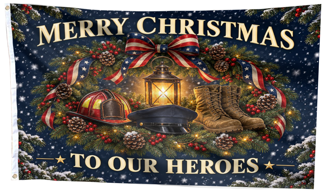 Merry Christmas to Our Heroes Flag