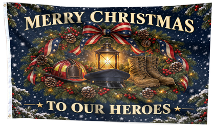 Merry Christmas to Our Heroes Flag