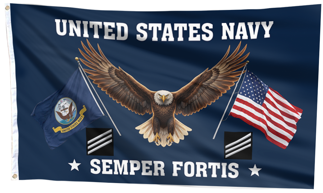 US Navy Eagle Semper Fortis - Seaman Flag