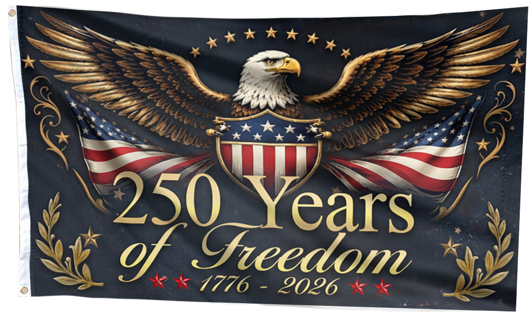 250 Years of Freedom Eagle Black Flag