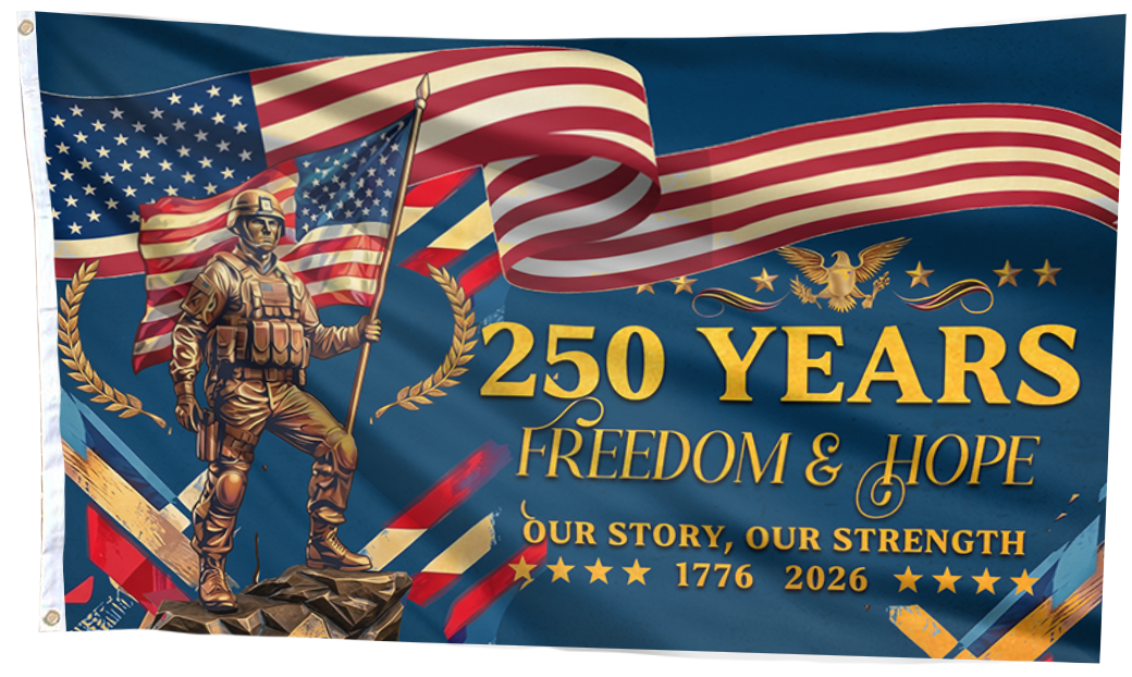 250 Years of Freedom Our Story Our Strength Flag