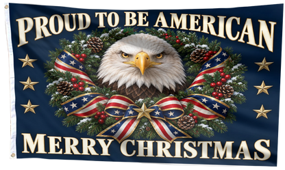 Proud to be American - Merry Christmas Flag