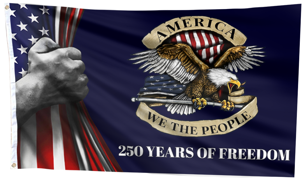 America We the People Blue Flag