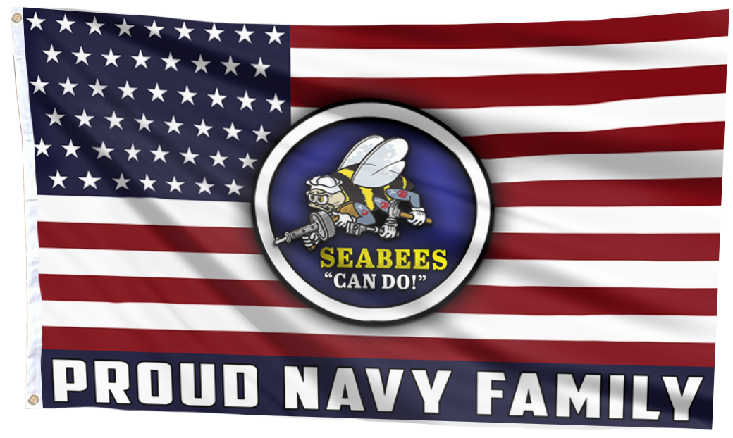 Seabees Proud Navy Family Flag