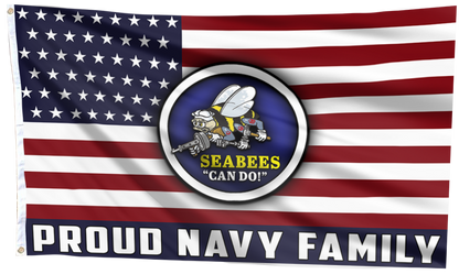 Seabees Proud Navy Family Flag