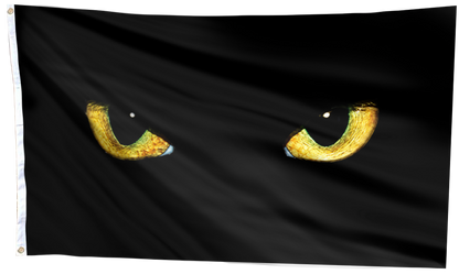 Black Cat's Yellow Eyes Halloween Flag