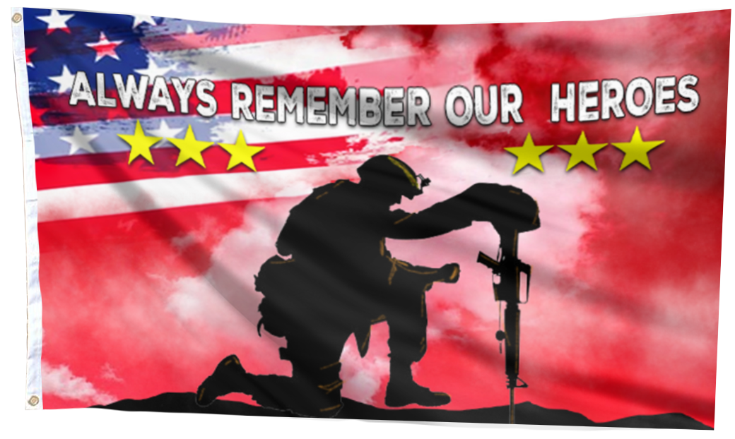 Always Remember Our Heroes Red Flag