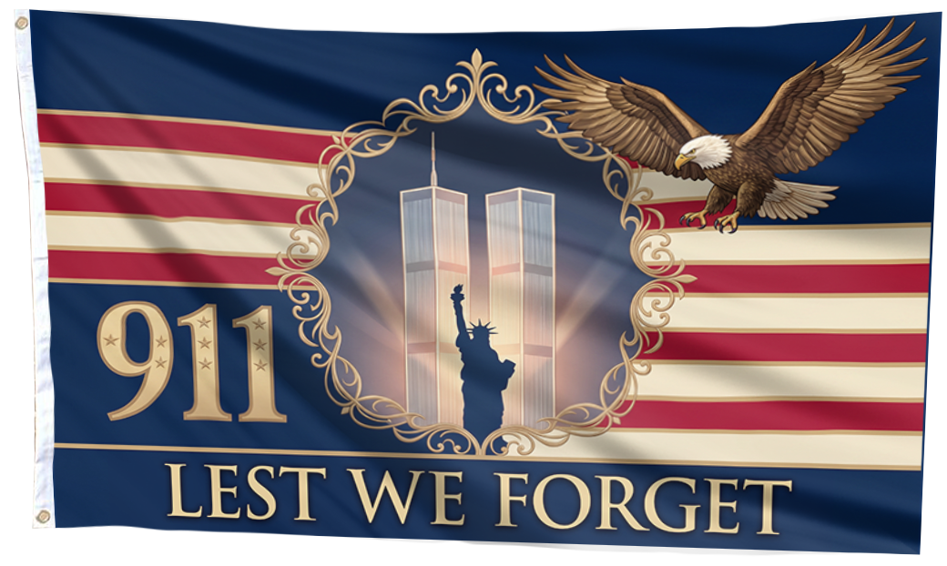 911 Lest We Forget Flag