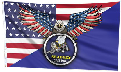 Seabees Can Do American Eagle Flag