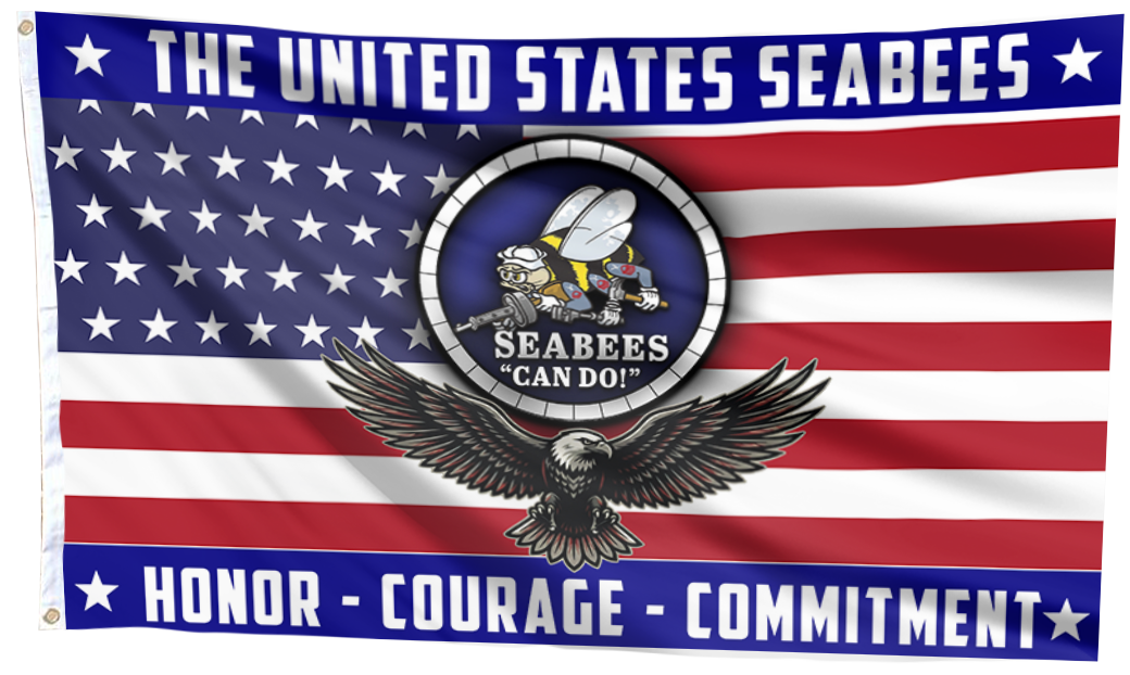USA Seabees Eagle Flag