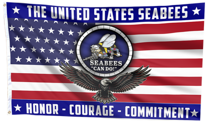 USA Seabees Eagle Flag