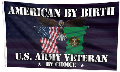 American By Birth U.S. Army Veteran Flag