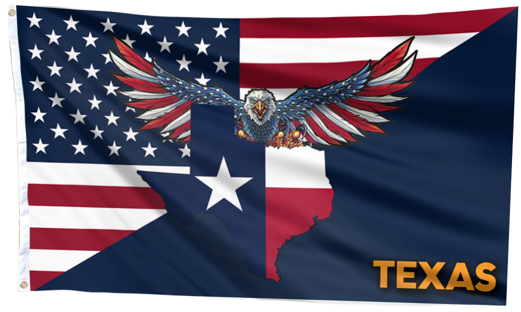 Texas American Eagle Flags