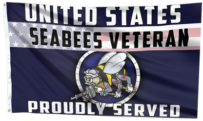 US Seabees Veteran Proudly Served Flag