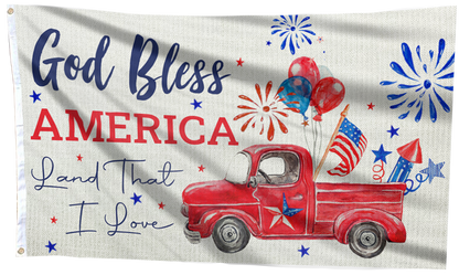 God Bless America Land That I Love Flag