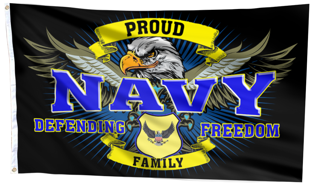 Defending Freedom Proud Navy Family Flag