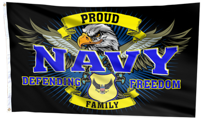Defending Freedom Proud Navy Family Flag