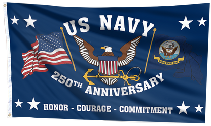 US Navy Naval 250th Anniversary Flag
