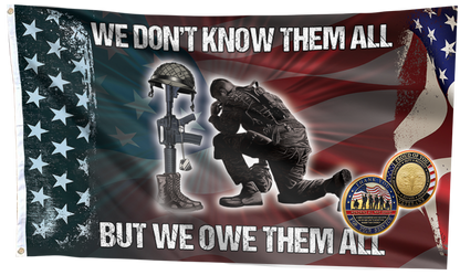 We Owe Them All Flag + Veteran Coin - Bundle