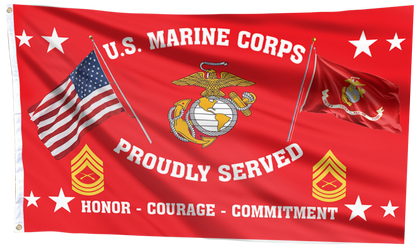 United States Marine Corps - Master Sergeant Flag (RED)