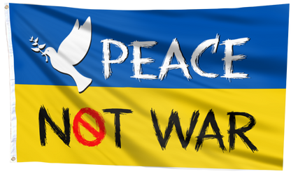 Ukraine Peace Not War Flag