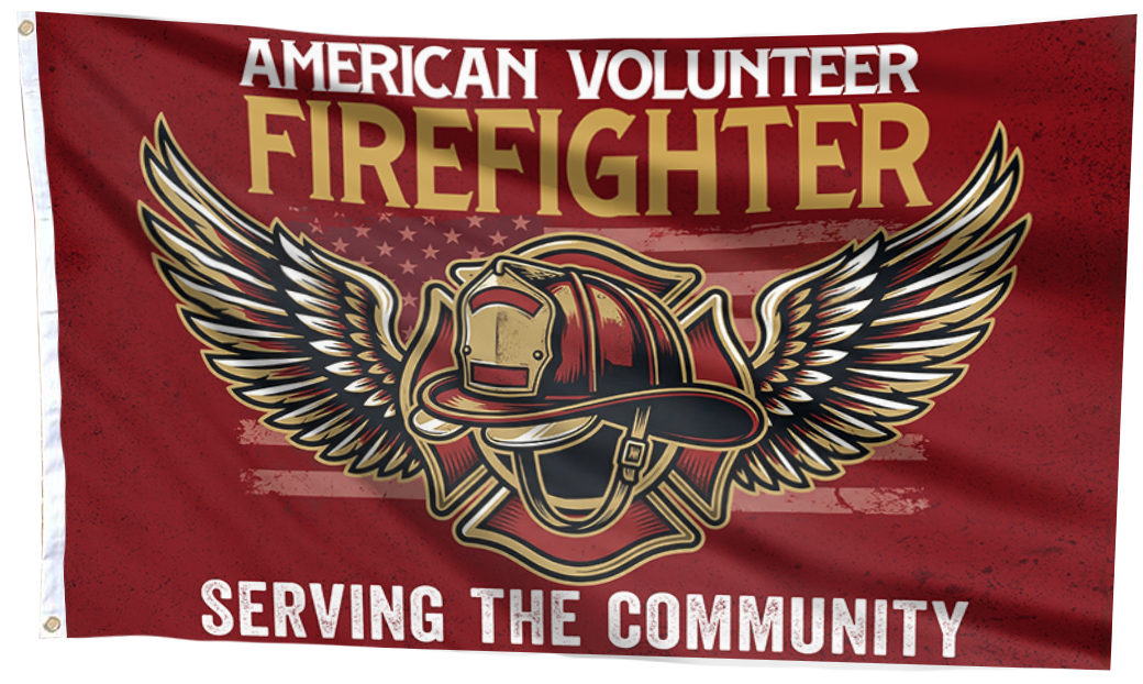 American Volunteer Firefighter Flag