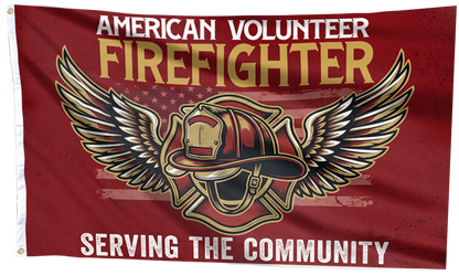 American Volunteer Firefighter Flag