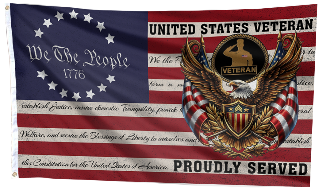 We The People United States Veteran Flag