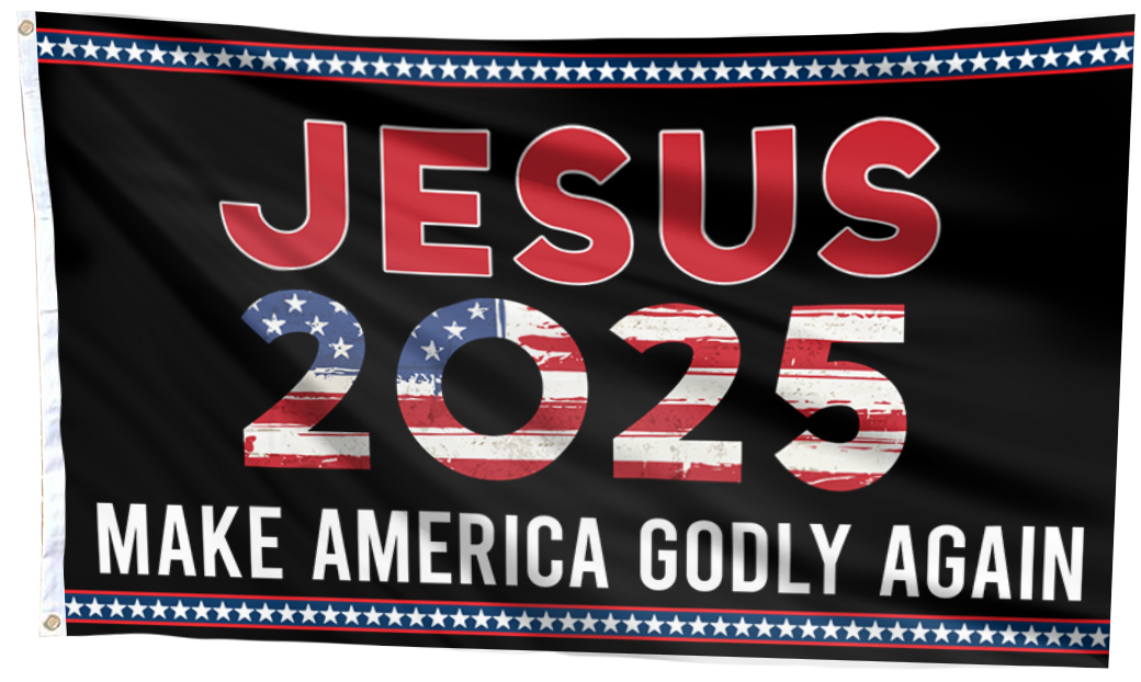 Jesus 2025 MAGA Flag