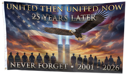 United Then United Now - Never Forget Flag