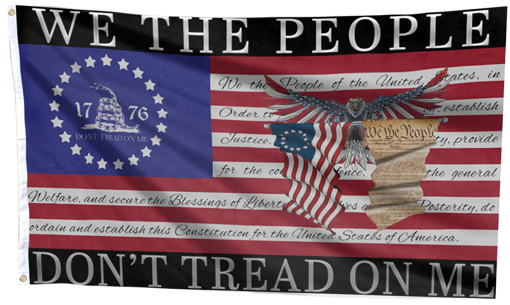 1776 We The People Don't Tread On Me USA Flag
